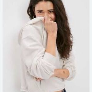 Aerie Cream Relaxed Hoodie